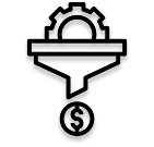 black and white icon for conversion rate optimization