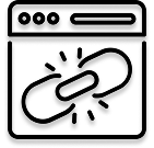 black and white icon for link building strategy seo