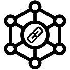 black and white icon for link building seo