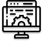 black and white icon for custom software development