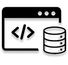 black and white icon for custom laravel development