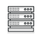 black and white icon for reliable website hosting