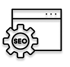 black and white icon for technical seo