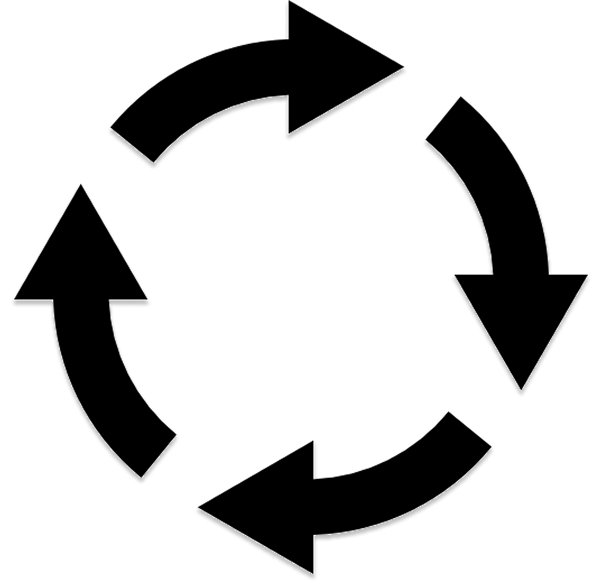 black arrows in a circle for woocommerce process