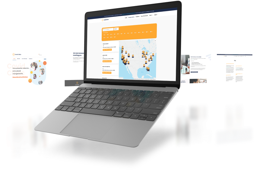 covid clinic website shown on laptop