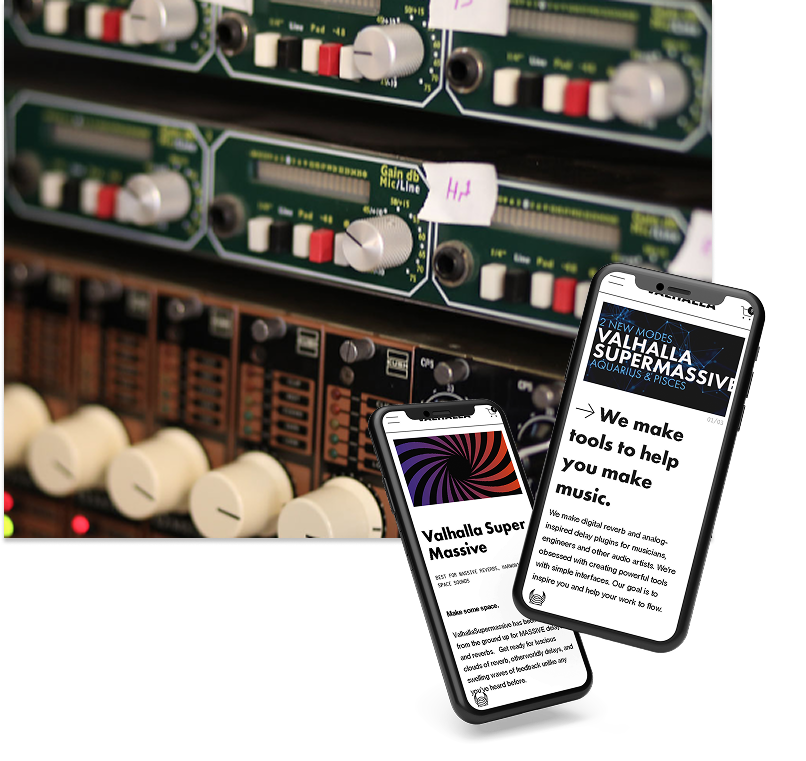 photo of two iphones showing valhalla website