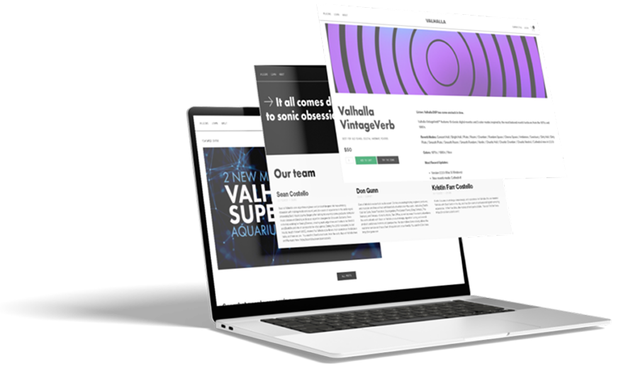 valhalla site on laptop